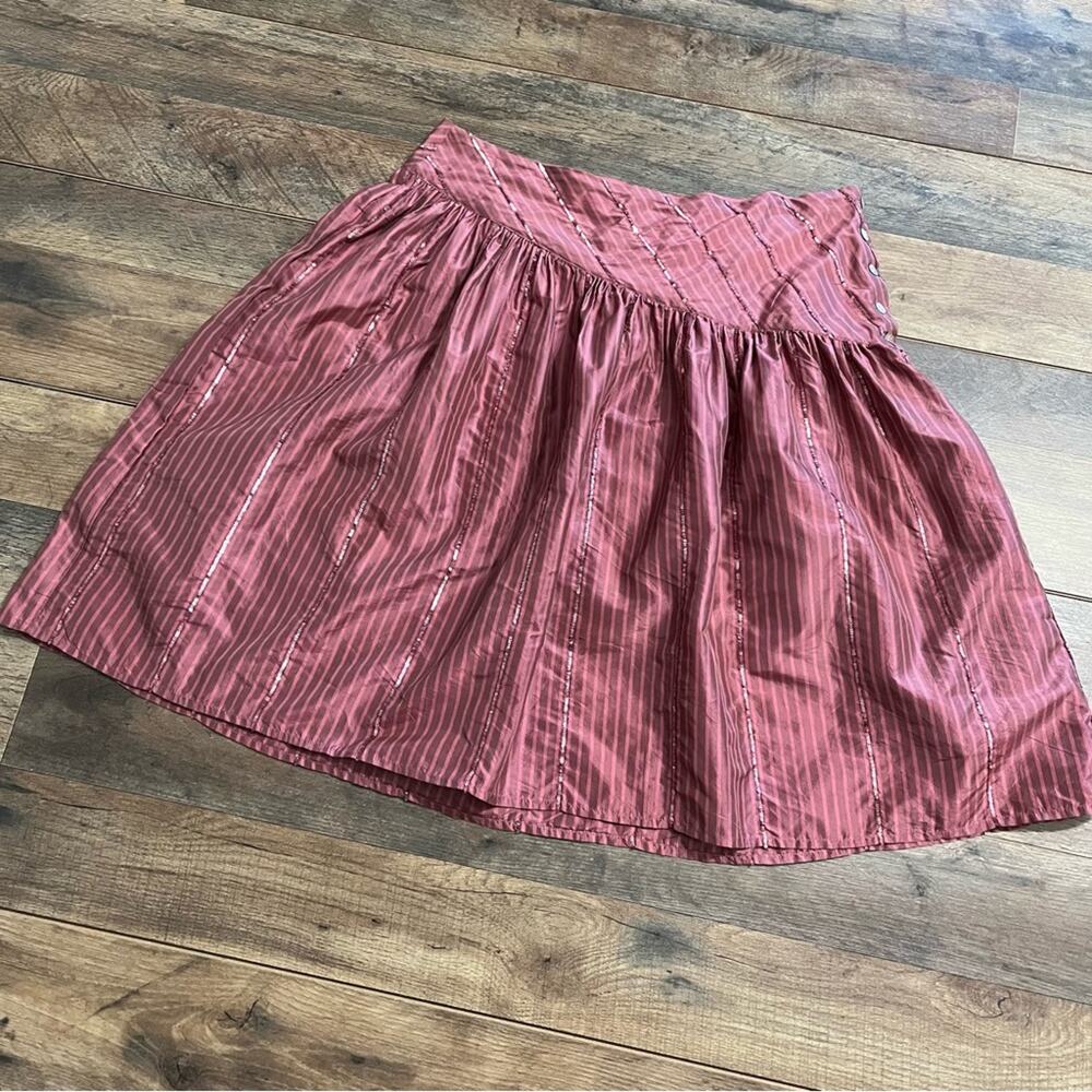 American Eagle Outfitters AEO Silk Asymmetric Waist Side‎ Button Sequin Skirt 6